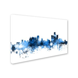 Trademark Fine Art -Michael Tompsett 'Detroit Michigan Skyline II' Canvas Art - 1 of 3