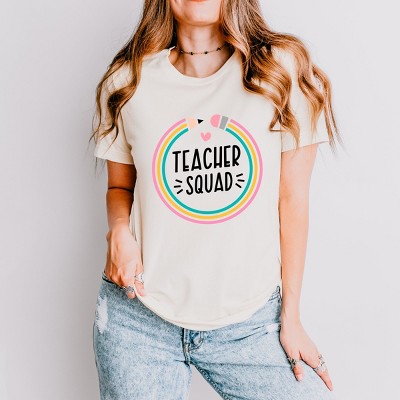 Simply Sage Market Teacher Squad Pencil Short Sleeve Tee - XS - Cream
