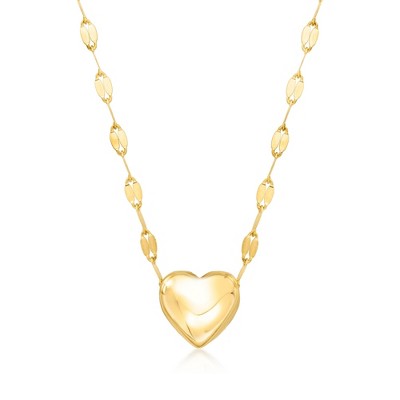 Pure Collection by Ross-Simons Italian 14kt Yellow Gold Heart Lumachina-Chain Necklace Size 16