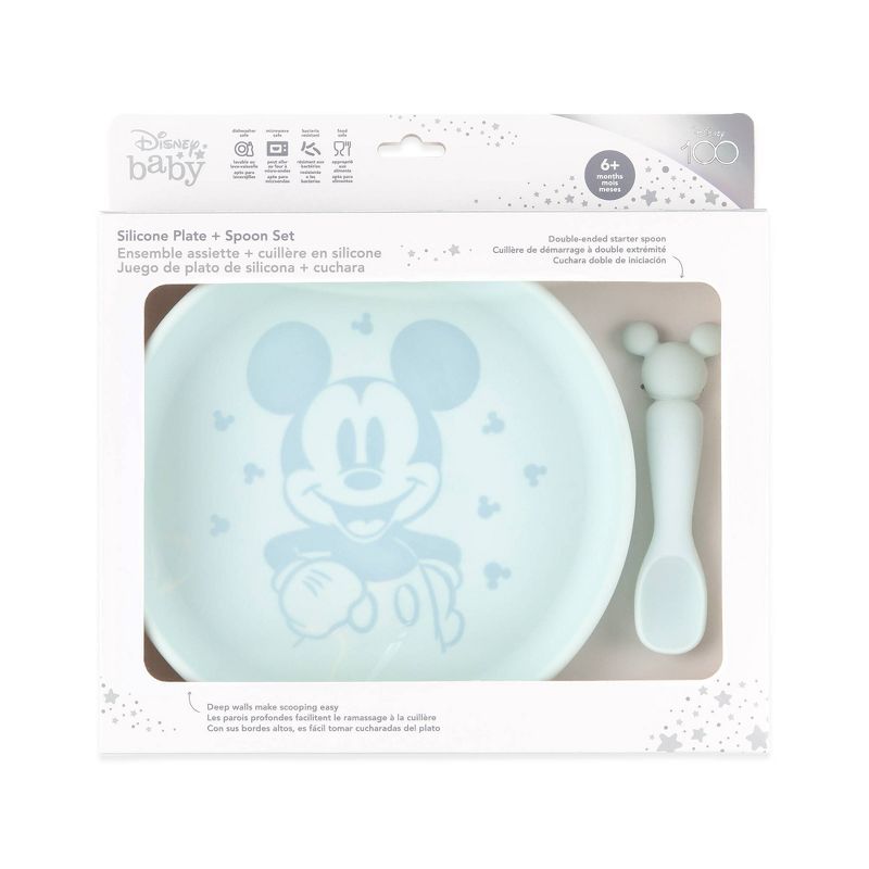 Disney Bumkins 2pc Disney Mickey Mouse Dinnerware Set - Light Blue, 4 of 6
