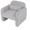 Ridstar Grey Teddy Fleece Accent Chair with Arms and Pillow for Living Room, Bedroom - 4 of 4