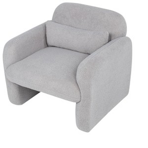 Dexmalle Stylish and Minimalist Teddy Fleece Single Sofa Chair with Arms and Pillow - 1 of 4