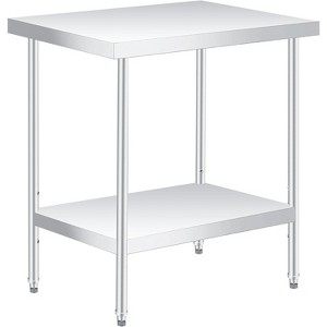 Stainless Steel Table, Heavy Duty Worktable with Adjustable Undershelf, 2 Tier Metal Prep Table - 1 of 4