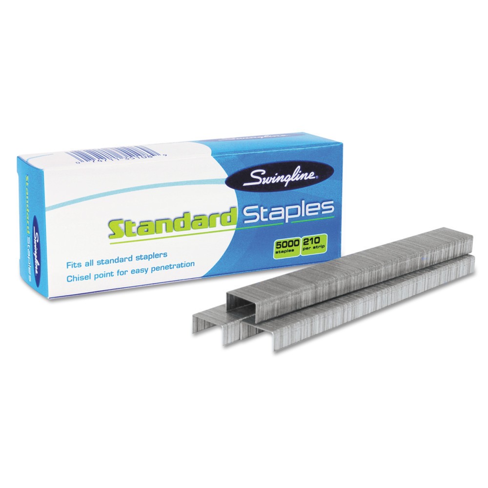 Swingline Standard Staples  1/4  Leg Length  210 Per Strip  5 000 Per Box (S7035108) 