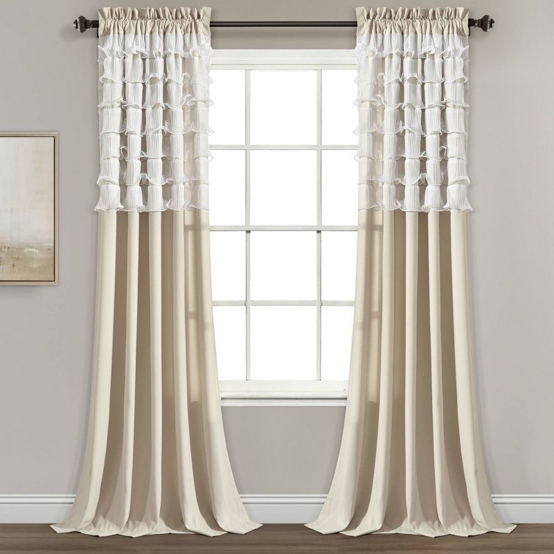 Set of 2 Avery Light Filtering Window Curtain Panels - Lush Décor, 1 of 10