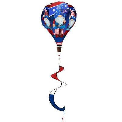 Briarwood Lane Summer Patriotic Gnomes Hot Air Balloon Wind Twister 54x12