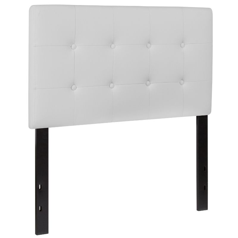 Flash Furniture Lennox Tufted Upholstered Twin Size Headboard in White Vinyl, 4 of 10