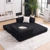 VASIP 78" Folding Sofa Bed Foam Spring Floor Mattress with 2 Pillows ,Convertible Couch Bed for Living Room,Office,Apartment,Black - 4 of 4