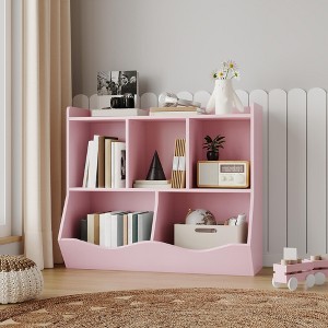 Kids Bookshelf and Bookcase Toy Storage Multi Shelf with Cubby Organizer Cabinet for Boys Girls,for Children Playroom Hallway Kindergarten School - 1 of 4