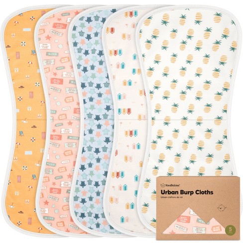 Keababies 5pk Urban Baby Burp Cloths Organic Burping Cloth For Babies Burp Rags For Baby Girls Boys beach Day Target