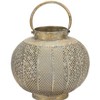 Distressed Punched Metal Lantern – 8.75"H Copper-Green Bohemian Candle Holder with Glass Insert by Melrose - 2 of 3