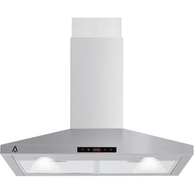 30 inch Kitchen Range Hood Wall Mount Vent Hood Ducted/Ductless 265 CFM 3 Speeds With LEDs