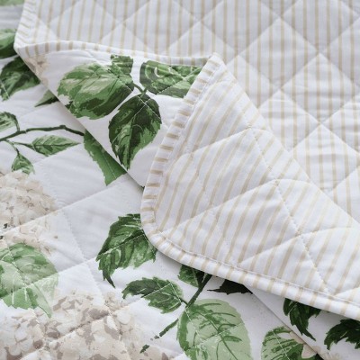Martha Stewart King Quilt Set Hydrangea Floral Beige — фото 4