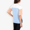 Anna-Kaci Women's Color Block Knit Top with Crew Neck and Short Sleeves, Casual Loose Fit Comfortable Blouse - 3 of 4