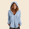 Dalix Ghost Embroidered Fleece Zip Washed Hoodie Cold Fall Winter Women - 2 of 4