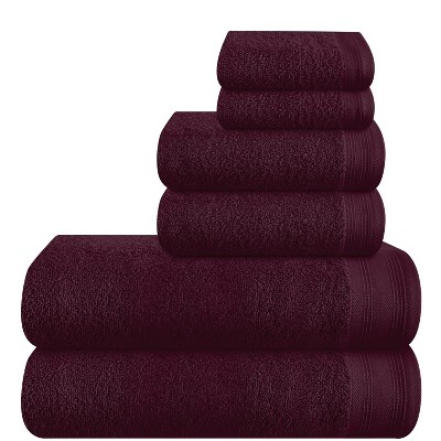 BAGOKIE 6 Packs Cotton Bath Towel Set