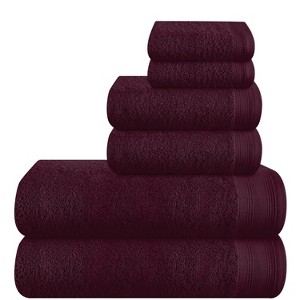 BAGOKIE 6 Packs Cotton Bath Towel Set - 1 of 4