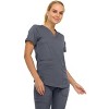 MediChic Scrubs for Women's V-Neck Scrub Set with Six Pocket Ribbed Cargo Jogger Pants with 4-Way Stretch - 4 of 4