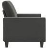 vidaXL 2-Seater Modern Sofa with Sturdy Metal Frame, Dark Gray Microfiber Upholstery, Comfortable Armrests and Back Pillows for Living Room Decor - 4 of 4