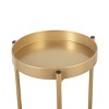Sevobal Utility Storage Shelves, 2 Tiers Tall Plant Display Storage Shelf with Round Trays, Plant Stand for Balcony Patio Home, Gold, 12"*12"*35.4" - 3 of 4