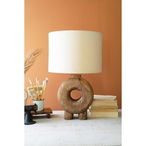 Eco-Friendly Recycled Wood Table Lamp – 20.5" Tall with Shade by Kalalou - 1 of 3