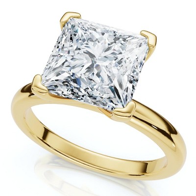 Pompeii3 Certified 2 1/2Ct Princess Cut Diamond Engagement Ring 14k Gold or Pt Lab Created