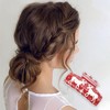 Unique Bargains Christmas Hair Clips Elk Snowflake Square for Christmas 3.35"x1.77"x1.97" Red White 1 Pc - 2 of 4