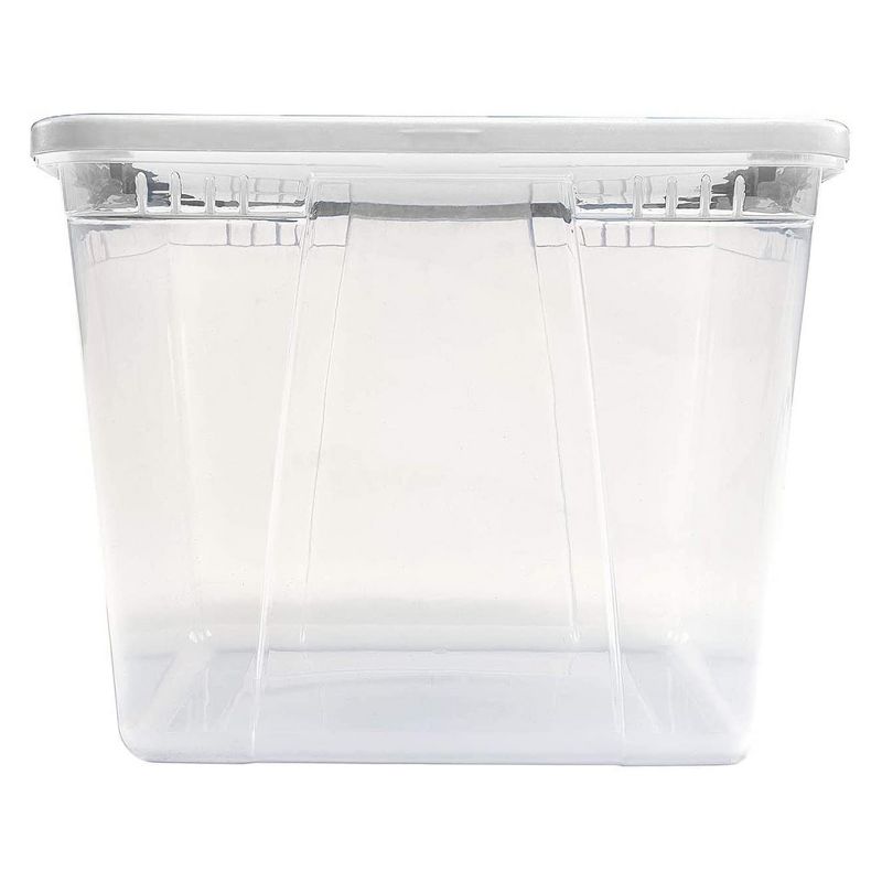 Homz 56 Quart Snaplock Clear Plastic Storage Tote Container Bin with Secure Lid and Handles for Home and Office Organization (4 Pack), 4 of 7