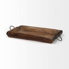 HomeRoots Set of Two Brown Rectangular Wood Indoor Outdoor Serving Tray With Handles - 4 of 4