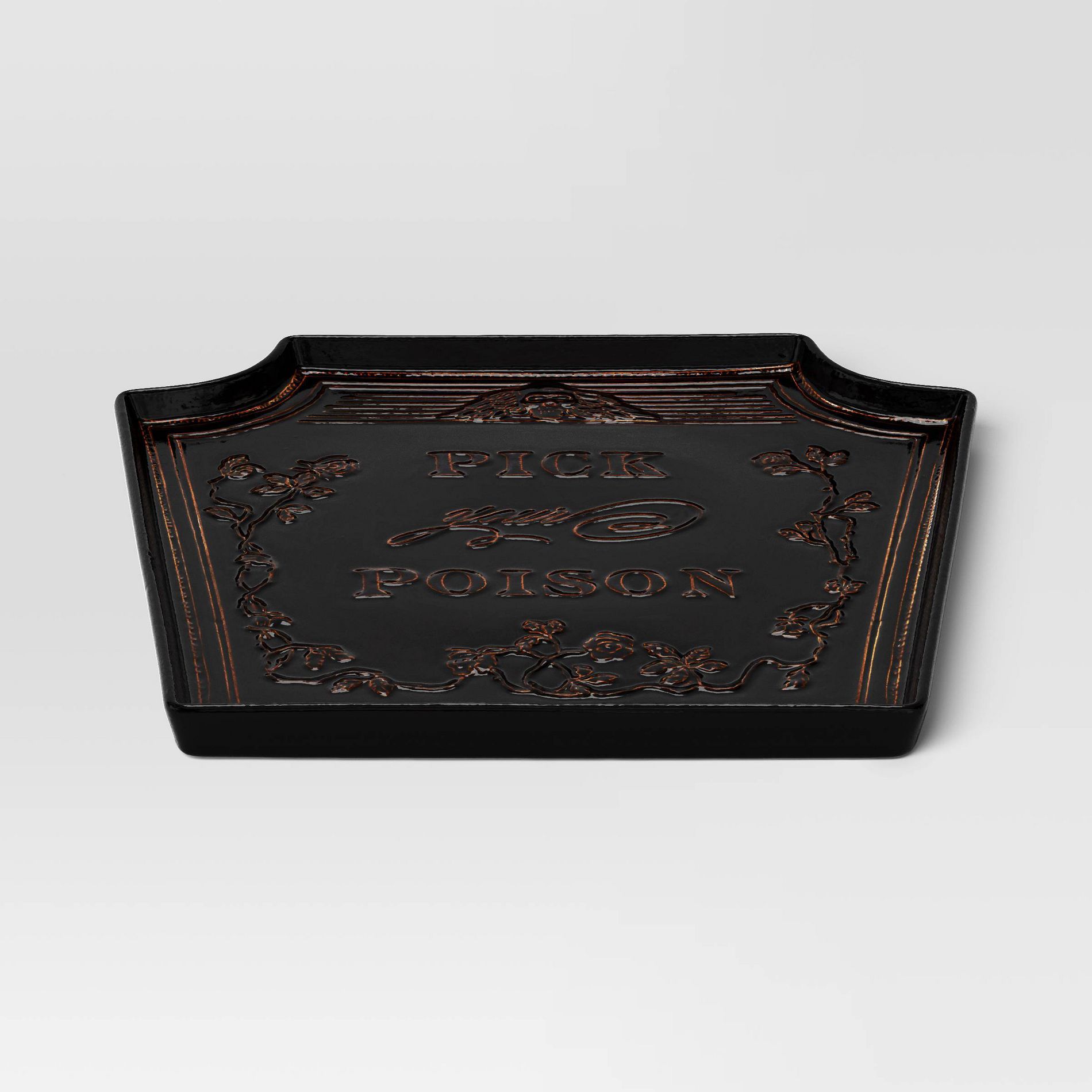 12.75" Stoneware Serving Platter Black - Threshold™