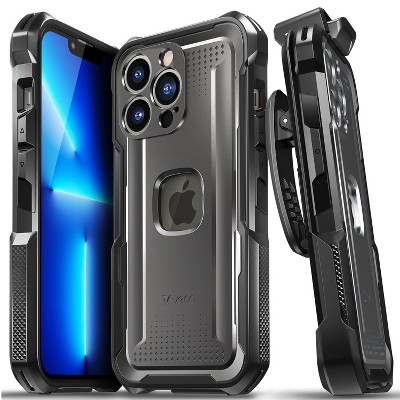 Vena vArmor Rugged Case for Apple iPhone 13 Pro Military Grade Drop Protection with Belt Clip Holster Kickstand - Space Gray