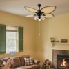 YIYIBYUS 52In 5-Blade Palm Island Bronze Tropical Reversible Ceiling Fan with Remote - 3 of 4