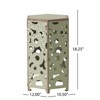 VisioGear Patio End Tables, 2-pcs Patio End Tables, Hexagon Pedestal Design for Balcony Porch Pool, Green, 14.25"*12.5"*22" - 2 of 4
