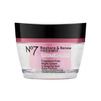 No7 Restore & Renew Face & Neck Multi Action Fragrance Free Night Cream - 1.69 fl oz