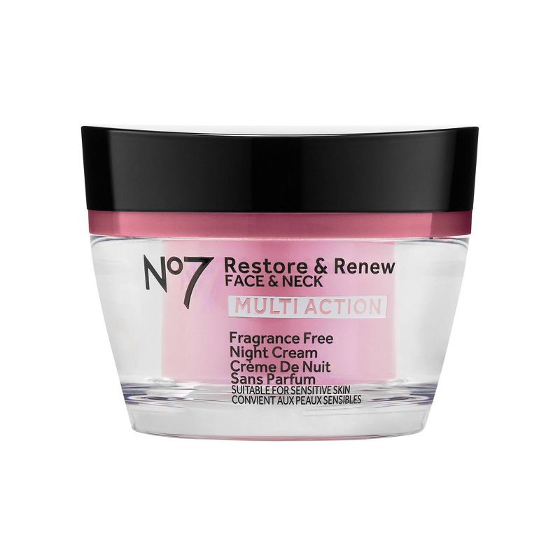 No7 Restore &#38; Renew Face &#38; Neck Multi Action Fragrance Free Night Cream - 1.69 fl oz, 1 of 9