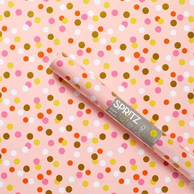 Yellow Wrapping Paper, Polka Dot Wrapping Paper, Cute Wrapping