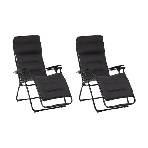 Lafuma Futura Air Comfort Zero Gravity Outdoor Recliner Chair Acier 2 Pack