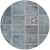 Teal Blue Aqua And Beige Patchwork Washable Indoor Outdoor Area Rug - 4 of 4