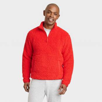 Men's Faux Shearling Matching Family Half Zip-up Sweatshirt