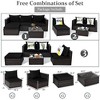 Costway 5PCS Patio Rattan Furniture Set Cushioned Sofa Ottoman with Black & Turquoise Cover - 3 of 4