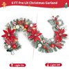 Christmas Garland with Lights, 6FT Battery Operated with 20 LED 8 Modes & Timer for Indoor Outdoor Doorway Staircase Christmas Decor - 3 of 4