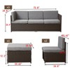 4 Pieces Wide Outdoor Rattan Sectional Sofa with Cushions - Small Patio Wicker Furniture,PE Rattan Sectional Sofa Set with,Tempered Glass Desktop - 2 of 4