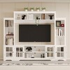 100'' Farmhouse Entertainment Center Wall Unit for 65 Inch TV, Media Console with Barn Doors & Adjustable Shelves for Living Room-3irtyhousy - 2 of 4