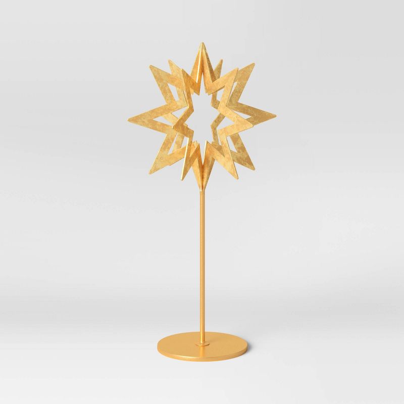 Tall Starburst Decorative Figurine Brass - Threshold&#8482;, 1 of 4