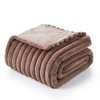 Amelie Home Soft Faux Fur Throw Blanket, Faux Rabbit Fur Striped Throw Blanket - 3 of 4