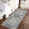 Washable Rug Vintage Oriental Distressed Rug Non Slip Non Shedding Rug Retro Medallion Foladable Rugs Low Pile Carpet for Bedroom Living Room Nursery - 4 of 4