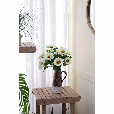 NicBex Artificial Camellia Tree 2 Pack, Faux Plant in Pot with Orange Flowers, Greenery Potted Plant for Indoor, Office Decor, Mother's Day Gift