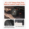 VEVOR Garden Utility Trailer, 10 Cu. Ft & 500lbs Capacity, ATV UTV Hauling Trailer, Tow Behind Steel Dump Cart with 14" Tires, Hand Pull, Black - 3 of 4