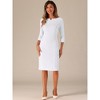 INSPIRE CHIC Women's 3/4 Sleeve Split Neck Wear to Work Business Sheath Dresses - 4 of 4