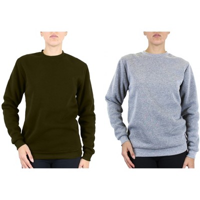 Galaxy By Harvic Women's Loose Fit Fleece-Lined Pullover Sweatshirt-2 Pack